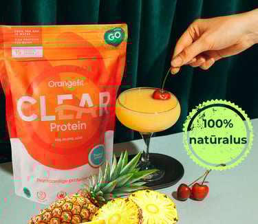 Baltymų gėrimas - išgrynintas proteinas tropinių vaisių skonio