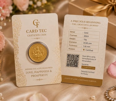 Premium coin cards for weddings and special occasions by Card Tec