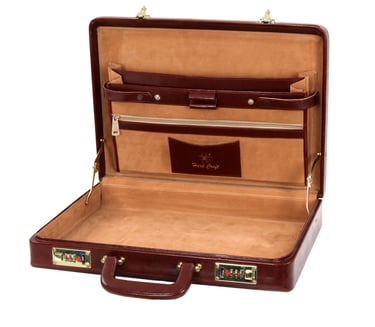 brown leather luxury briefcase