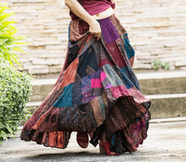 Long Patchwork Skirt 