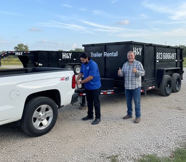 Tampa Trailer Rentals Flatbed Trailer and Dumpster Trailer