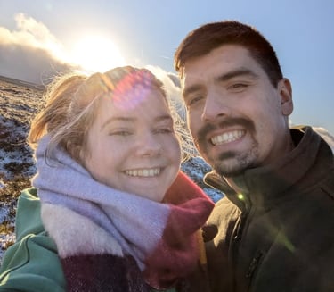 happy young farming couple on theri new journey
