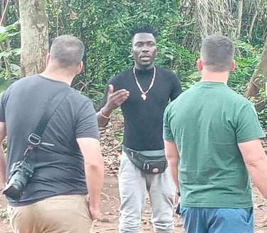 Dahomey African Tours Guide leading Tour in Kpasse's Sacred Forest of Ouidah in Benin