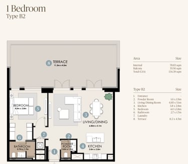 nawayef park views 1 bedroom plan type