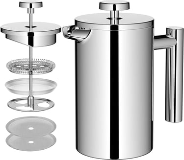 a stainless steel coffee potted in a coffee pot