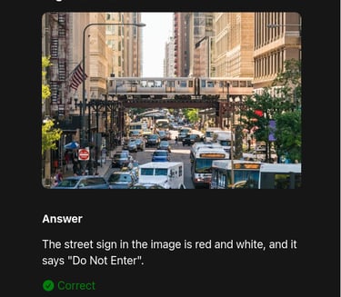 FastVLM high-resolution model example: AI correctly identifies a red-and-white “Do Not Enter” street