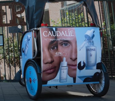 Advertisement on bike taxi