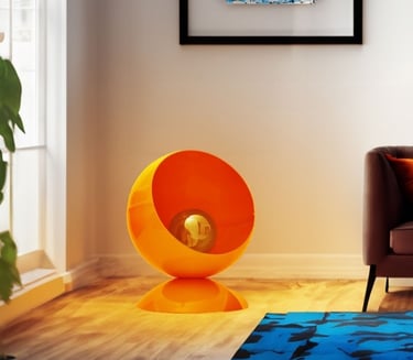 luminaire artisanal collection Bubble Light orange pop