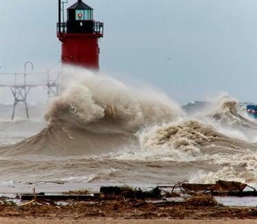 the image of hurricane storm ini the sea
