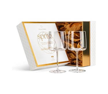 two aperol spritz glasses