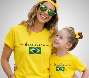 Camiseta torcer brasil tal ma~e tal filha