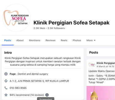 klinik pergigian sofea setapak