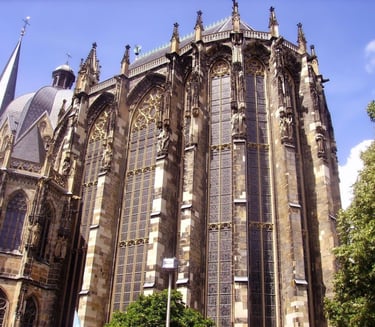 A grand cathedral in Aachen, Germany