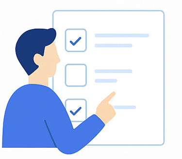 Icon of person managing bookkeeping records