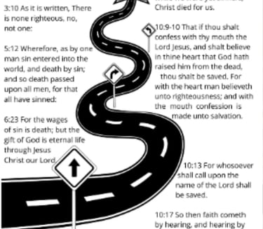 Image of scriptures of Roman Road to Salvation 