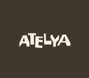 Logo de l'identité visuelle pour Atelya, espace créatif et café par Tuuk studio