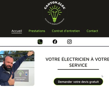 Capture d'écran du site cantonelec