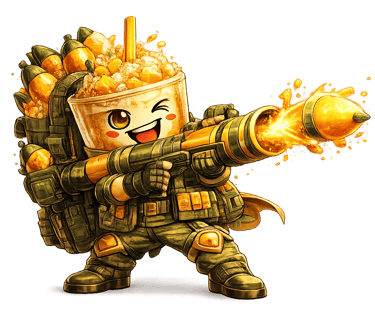 magoblast coffee hero mascot character brand illustration