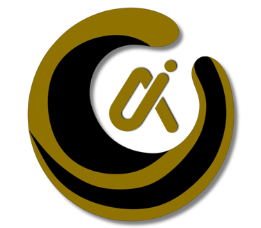 Minimalist gold and black circular logo featuring a stylized AI letter mark icon.