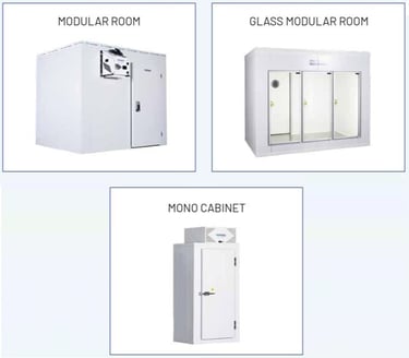 moudlar room, glass madular room and mono cabinet