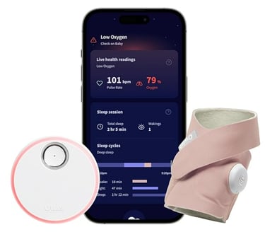 baby smart monitor with app on phone for medical readings