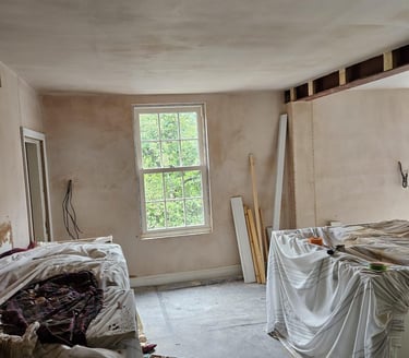 Professional plastering near Worcester for home renovation project by D and N Plastering