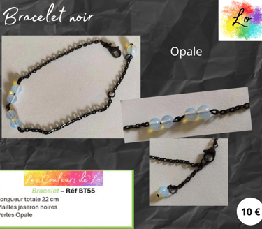 Bracelet noir Opale Les Couleurs de Lo