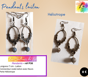Boucles pendants laiton bohème Héliotrope Les Couleurs de Lo