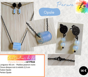 Parure noire Opale Les Couleurs de Lo