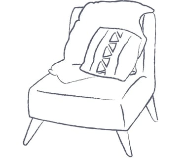 A comfortable chair representing the client and therapist relationship of support and good rapport
