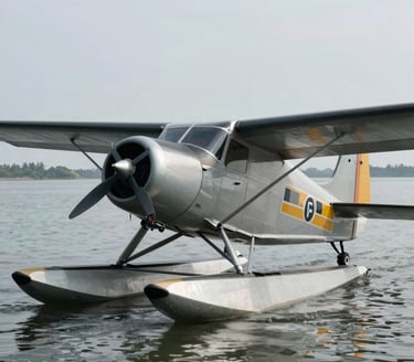 Show me an image of a beaver airplane on floats