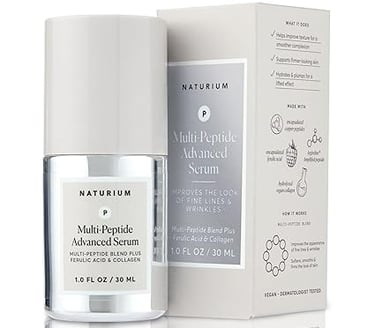 Naturium Multi-Peptide Advanced Serum, Firming & Smoothing Face Serum for Fine Lines & Wrinkles with