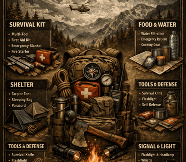 infographics image essential survival gear 