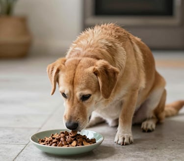A cozy dog bed made from recycled materials in a sunlit living room corner.