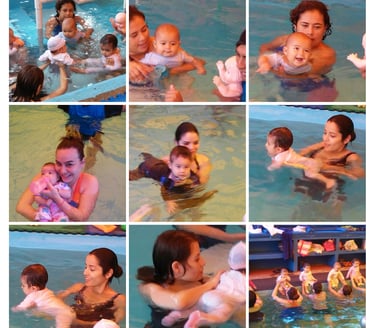 natacion para bebes y mamás matronatación en Mérida