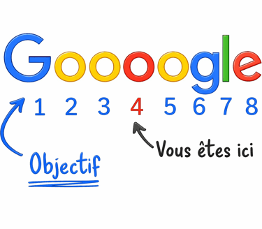 l'objectif du référencement naturel: être en première page de Google