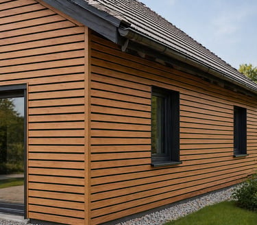 Bardage bois horizontal extérieur – maison moderne