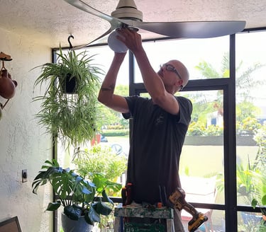 Ceiling fan replacement – residential home