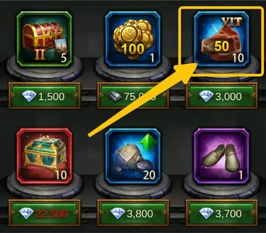 Purchase Stamina in Black Market