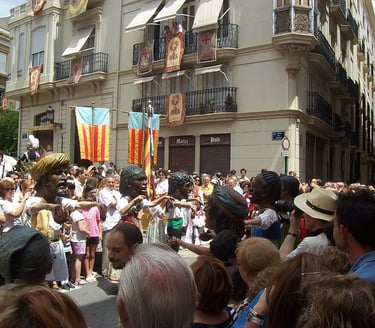 Big-headed figures in traditional Valencian festival