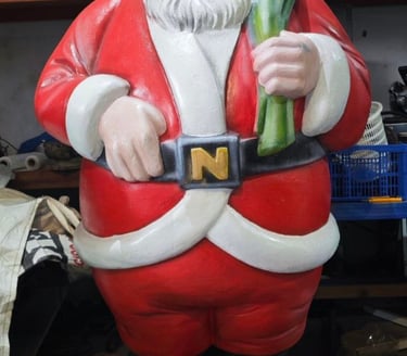Papa Noel fibra decoración tematización navidad