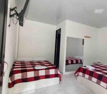 Habitación dos camas  en Finca Agroturistica el Castilllo