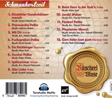 Rückseite des CD-Cover der Rüscherl Muse