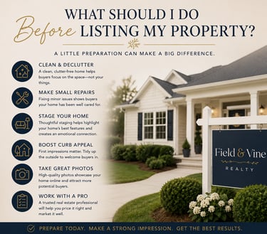 graphic illustrating how to prepare your house to sell