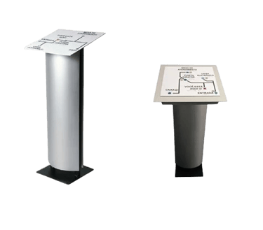 Pedestal mapa tátil