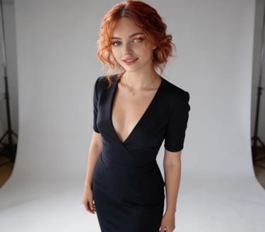 Lana Ai, ai model, model, actress, film, commercials, music videos, black dress