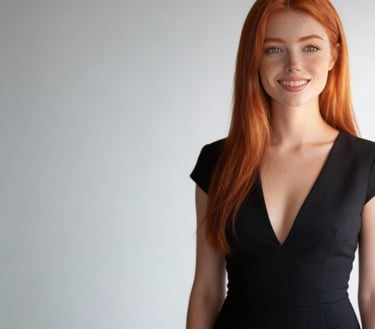 rachel, Ai, ai model, model, actress, film, commercials, music videos, black dress