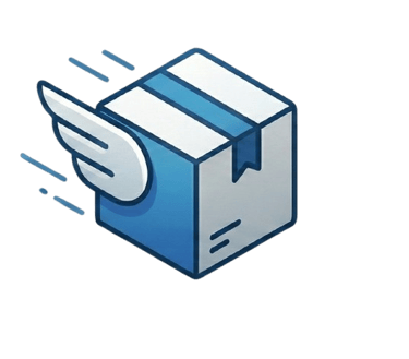 Icône de boîte ailée symbolisant la livraison rapide des clés de licence Adobe