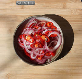 pickled chillies and onions