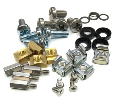screws and nuts included in the rack mounting kit 